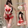 Yiyue Christmas Temptation Lingerie: Sexy Open Crotch Bodysuit Pajama Set 1109