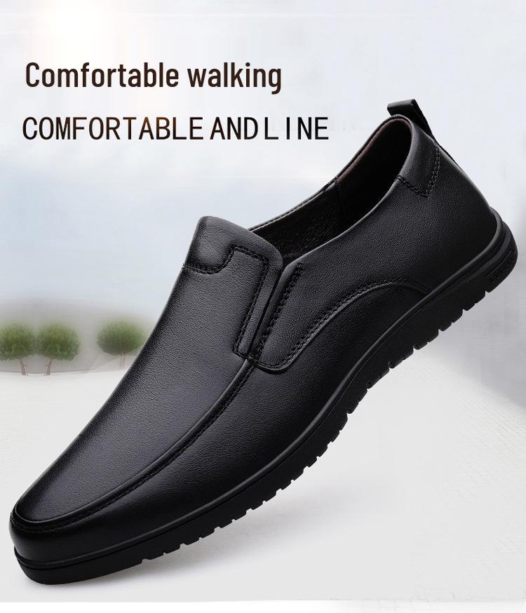 Men's Cowhide Loafers - Slip-on Driving Casual Business Formal Leather Shoes for Spring & Autumn