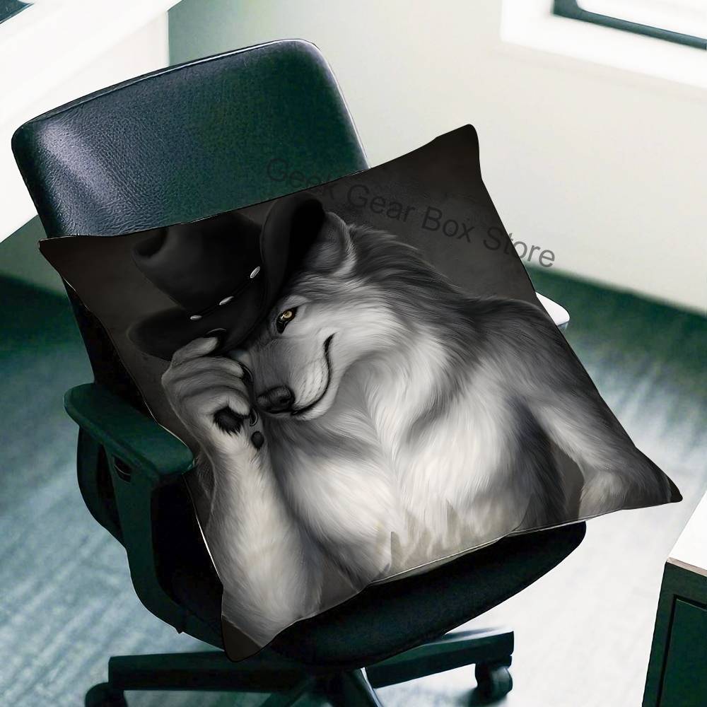 Alpha Sigma Wolf Cool Kissenbezug für Sofa-Dekor Auto Büro Zimmer Druck Kissenhülle Dekorationen und Schutz