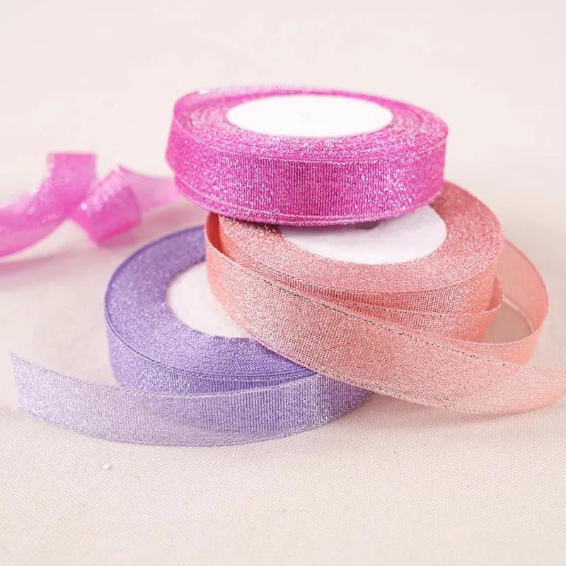 25yards 20mm Colorful Onion Glitter Ribbon for Gift Packaging Webbing Christmas Wedding Decoration Supplies Handmade Ribbons