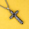 Antique Titanium Steel Viking Cross Necklace For Men Fade Resistant Durable Pendant Jewelry Gift