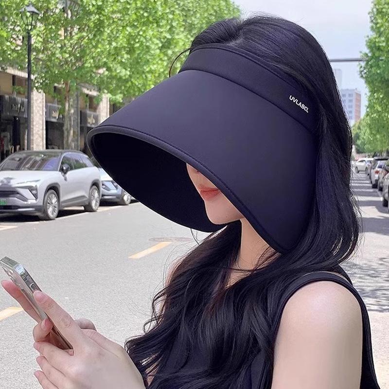 Summer Casual Empty Top Sun Hats Portable Wide Large Brim Cap Uv Protection Foldable Visors Women Sunshade Beach Hiking Hat
