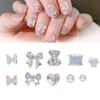 Nail Art Decoration Cute Shiny Delicate Bow Bear Shaped Nail Ornament Accessories for Home Nail Salon