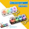 Led Light-Up Keychain Keyboard Clickable Button Fidget Toy For Stress Anxiety Relief Portable Desk Accessory Office Decor Gift