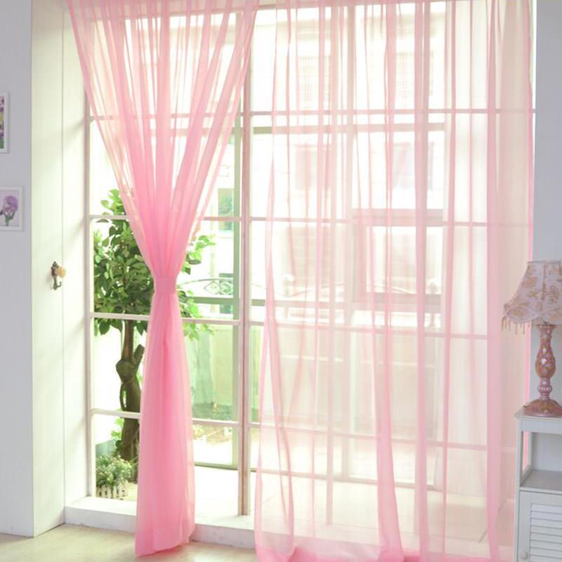 Transparent Window Gauze Solid Color Wedding Glass Gauze Household Products Light Luxury Style Easy to Install Curtains Supplies
