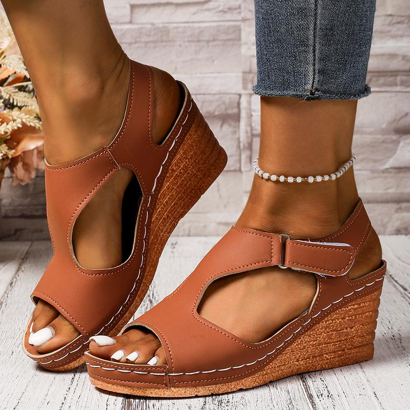 Fashion Plus Size Fashion Wedge Sandals for Women Summer 2025 Casual Non Slip Beach Shoes Woman Peep Toe Platform Roman Sandalias Mujer