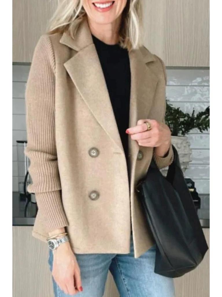 2025 European & American Women's Woolen Suit Collar Casual Top Coat