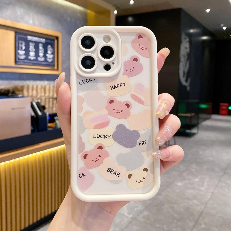 Macaron bear suitable for OPPO Reno12 mobile phone case Findx8 personalized couple cartoon anti-drop protective case