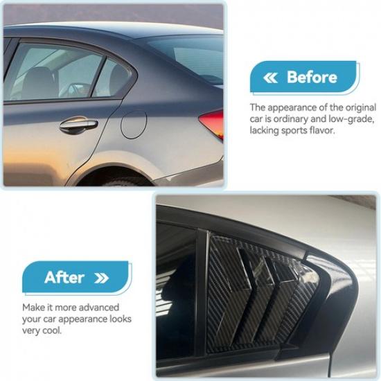 Carbon Fiber Side Vent Window Scoop Louver Cover Trim For HONDA Civic 2011-2015