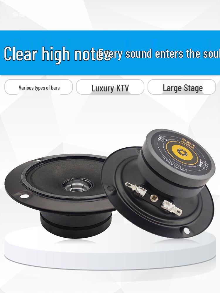 Dual Magnet 3-4" Round Tweeter Bookshelf Speaker, 4-8 Ohm, with Car Card Holder, Ideal for KTV.