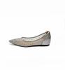 Mesh Pointed Inner Height Increase Shallow Mouth Single Shoes 2025 Summer New Versatile Rhinestone Breathable Sandals Flat Shoes