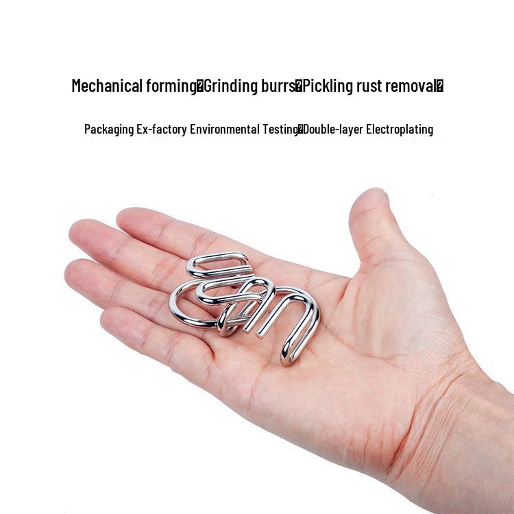 Metal Nine Linked Rings: Eight-Piece Set of Educational Unlocking Toys for Children's Cognitive Development