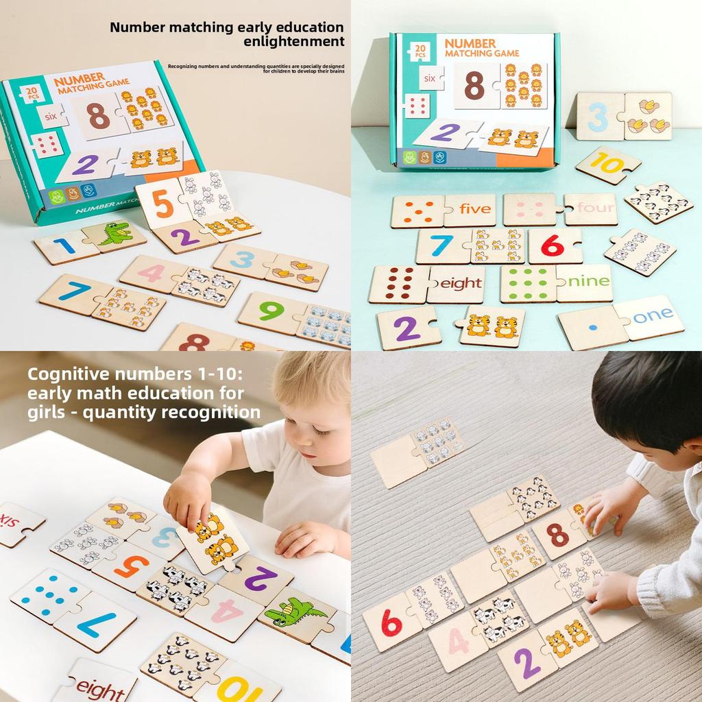Wooden Number And Letter Matching Cards For Early Learning Kids Educational Toys