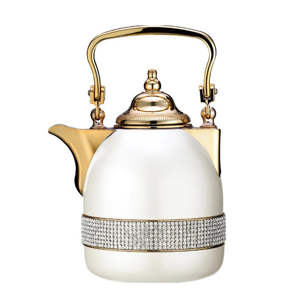 Middle Eastern Style Vacuum Flask, Fashionable Coffee Pot with Glass Liner, Office Household Hot Water Bottle, Thermo Jug, 1L