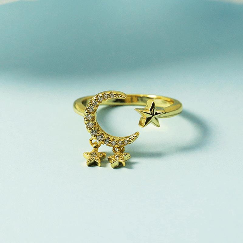 925 Sterling Silver Plated Sun Moon Sunflower Heart Rings for Women Original Flower Wedding Crystal Luxury Jewelry R5375