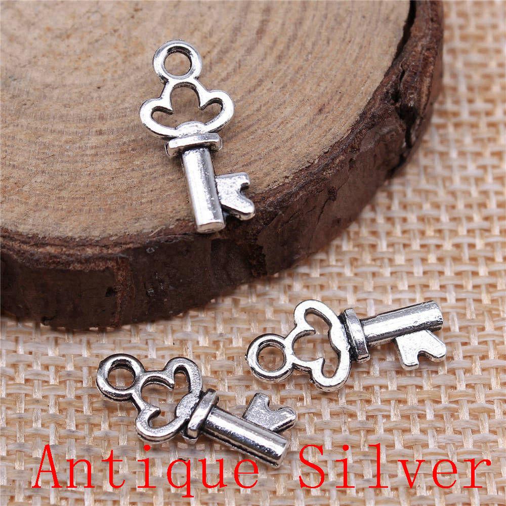 Classic Key Shaped Charms Pendant For Bracelet Necklace Jewelry Making Craft Findings