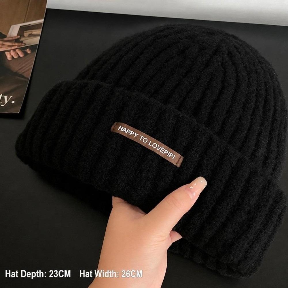 Thick Warm Knitted Beanie Hat Polyester Winter Beanie Hat Earflap Casual Beanie Hat  Cold Weather