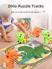 Dráha Puzzle 2 v 1 Hračka Dinosaurus Dárek Děti DIY Scéna Stavba Puzzle Dráha Autíčko