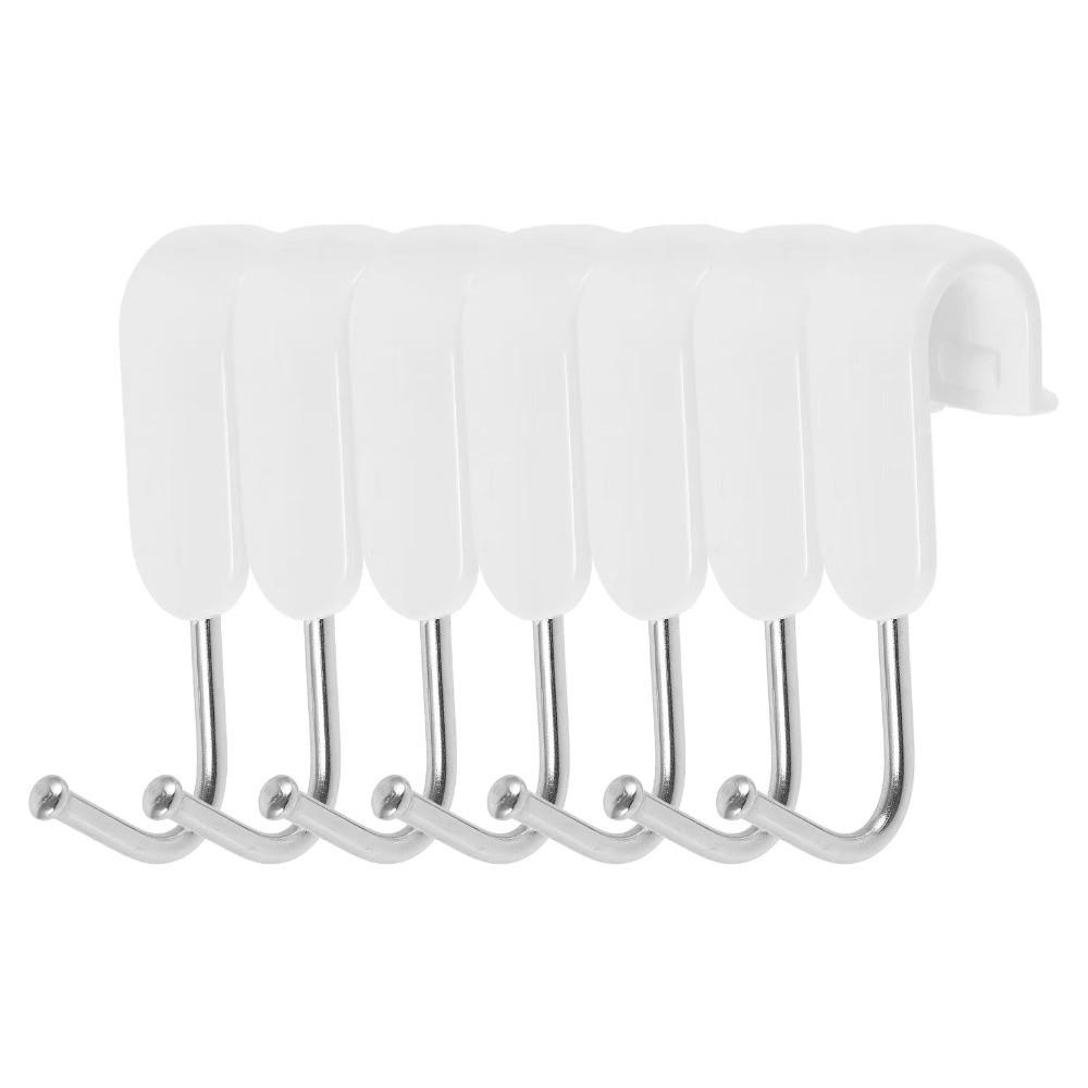 7pcs Set Creative Rotatable S Hooks Stainless Steel Heavy Duty Pipe Clip Hooks Hanging Rack Hooks Closet