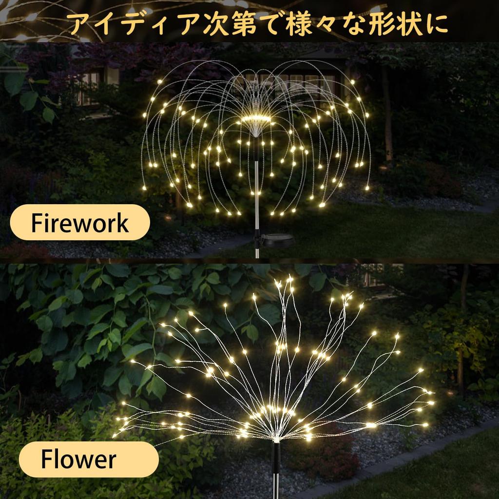 Lewondr Fireworks Garden Set of Christmas Illumination 40 120 LED 80cm Total Solar Automatic Energy Water Outdoor Shopping Street Interior Lighting