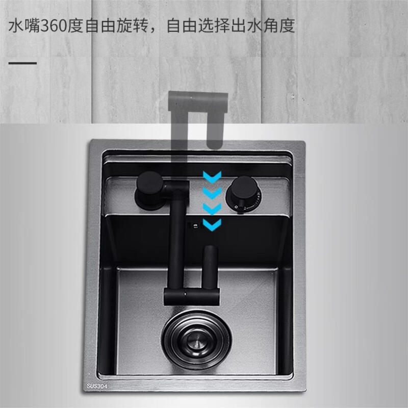 

TLXT Black Folding Hidden Wall-Mounted Sink Faucet