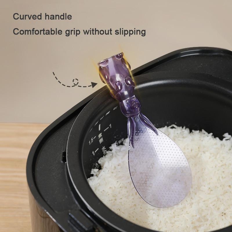 Lovely Standing Rabbit Bunny Shape Handle Rice Paddle Spoon Kitchen Non-Stick Rice Paddle Spoon Plastic Dining Service Scoop