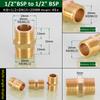 Brass Pipe Hex Nipple Fitting 1/8" 1/4" 3/8" 1/2" 3/4" 1" BSP Male Thread Quick Adapter Coupler Connector for Water Oil Gas