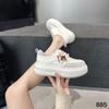 Popular beaded ugly cute little white shoes women's 2025 new autumn niche leather fashion thick-soled foreign casual board shoes