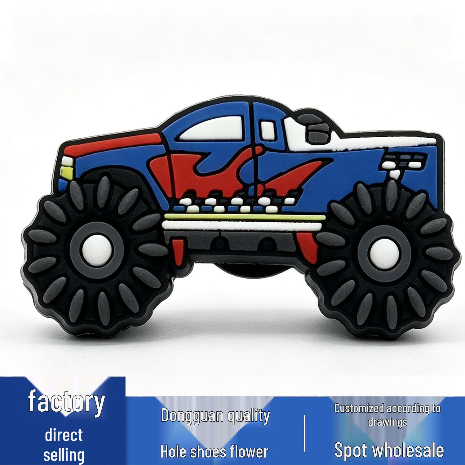 New Cool Car Series Flower PVC Shoe Charms - Versatile & Cute Crocs Buckles