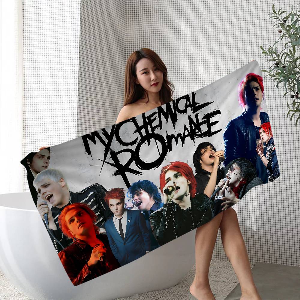 

Rock Band My Chemical Romance Beach Towel for Girl Microfiber Quick Dry Sand Free Beach Yoga Spa Gym Pool W30*H60(CM)