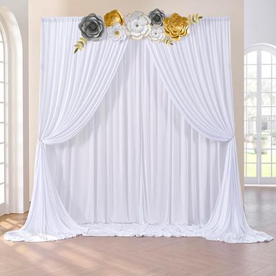White Backdrop Curtain Wedding Wrinkle Free Drapes for Baby Shower Bridal Birthday Party Photo Photography Background Decoration