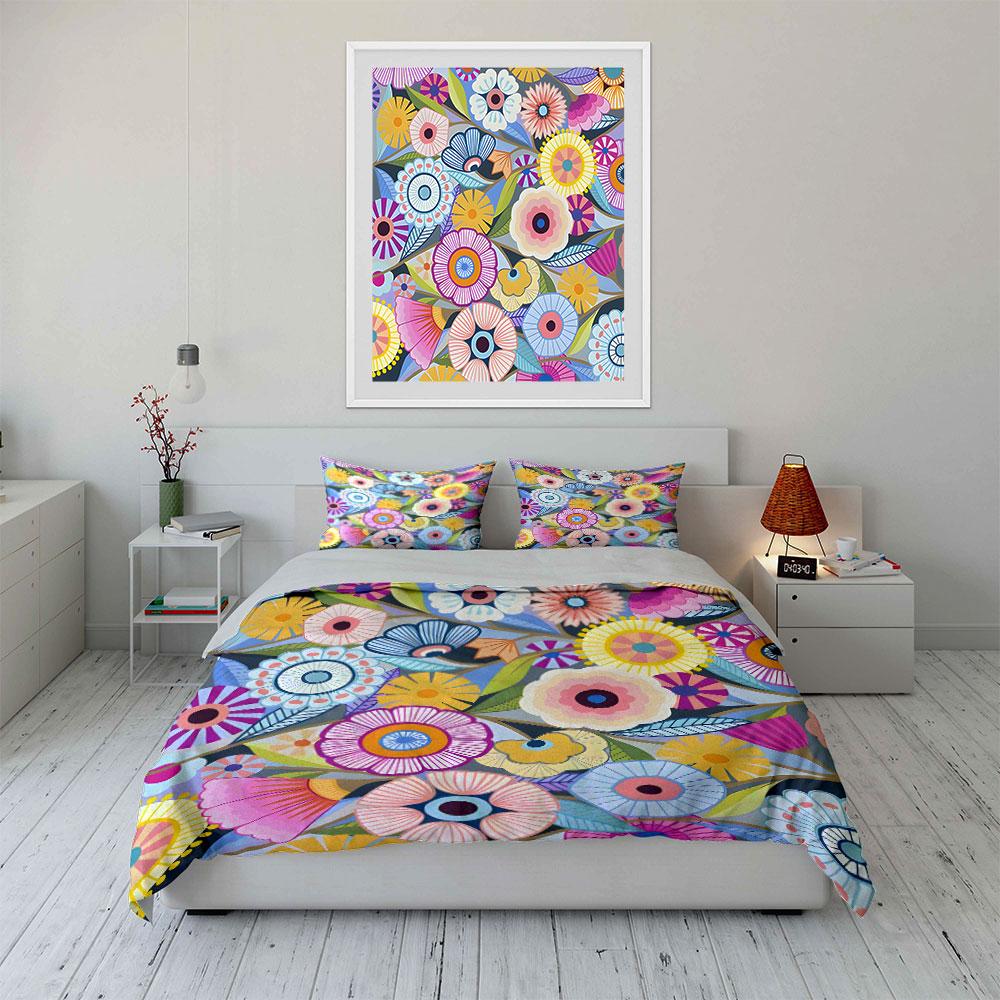 Floral Pattern Home Decor Set Multiple Sizes Kid'S And Adults' Bedroom Exquisite 3Pc Bedding Set, Gift