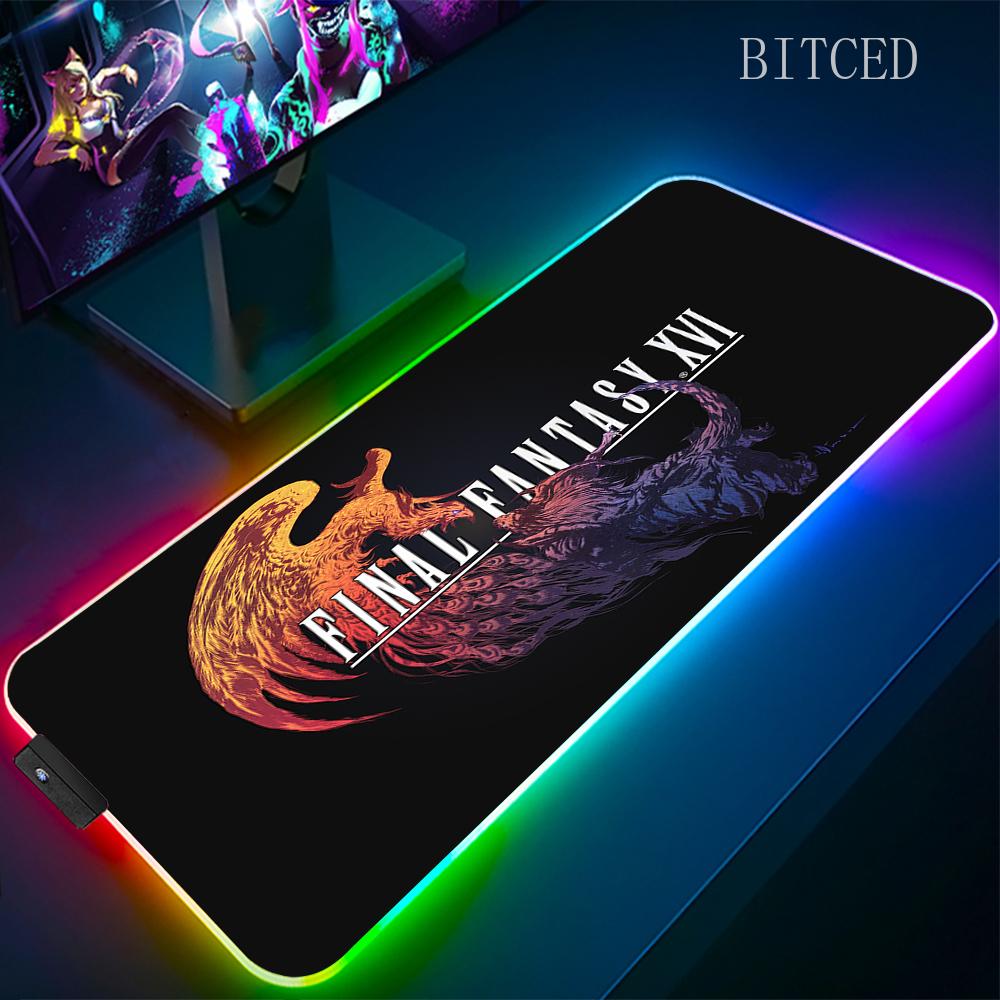 Rgb Final Fantasy Mouse Pad Laptop Mousepad Gaming Cool Mouse Mat Large Gamer Mousepads Speed Cool LED Desk Mat with Backlight