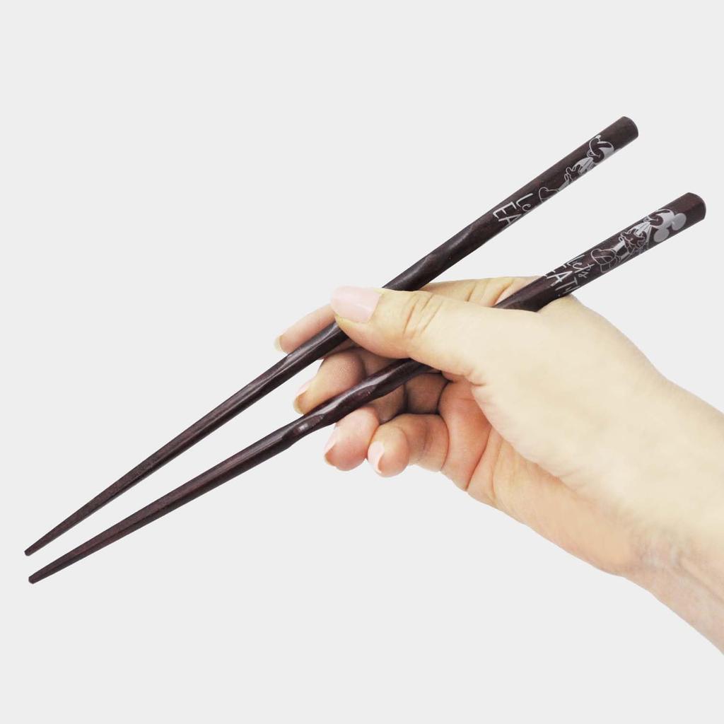 Skater ANEN45T Wooden Set of Adult Disney Mickey Mouse Design Chopsticks, 23cm, 3, Size,