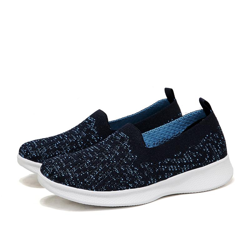 Fashion Women Mesh Lightweight Female Sneaker Shoes High Quality Women Sneakers Slip On Flats Loafers Plus Size 44 Walking Flat