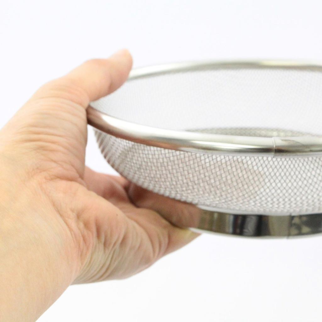 Shallow Stainless Made In Japan Strainer, 34cm, 18-8 Steel,