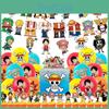 Piratenthemen-Geburtstagsparty-Set mit Luffy-Cartoon-Kuchenaufsatz und Spiralballons