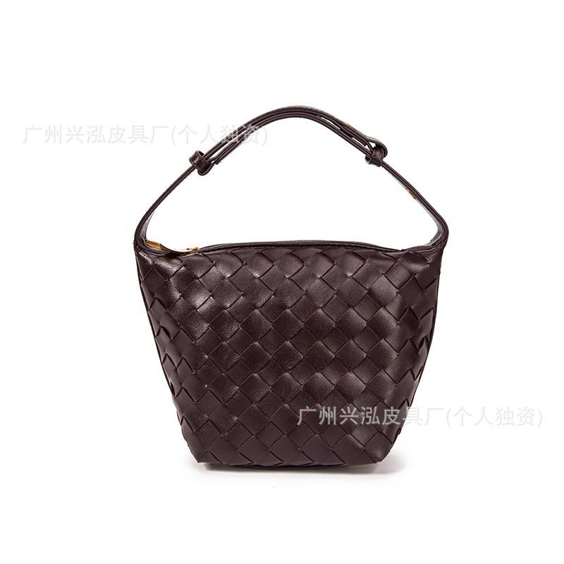 Woven Shoulder Bag Women Stylish Minimalist Crossbody PU Leather Small Square Tote With Zip Daily Use Handbag In