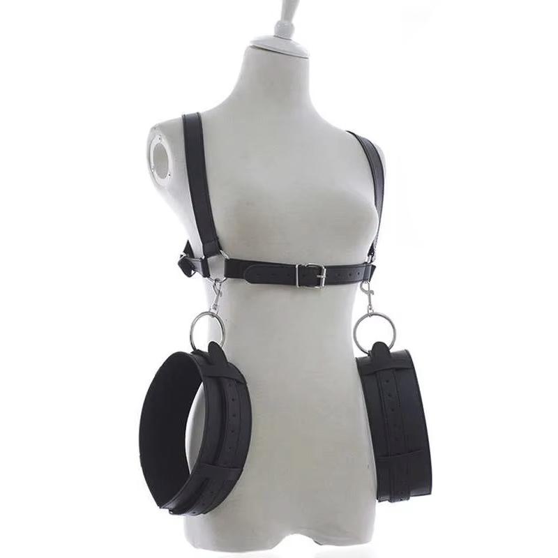 Thigh Harness with Handcuffs – Posture Restraints for Couples, Fetish Sex Toys &SM Products for Erotic Games & Bondage Play
