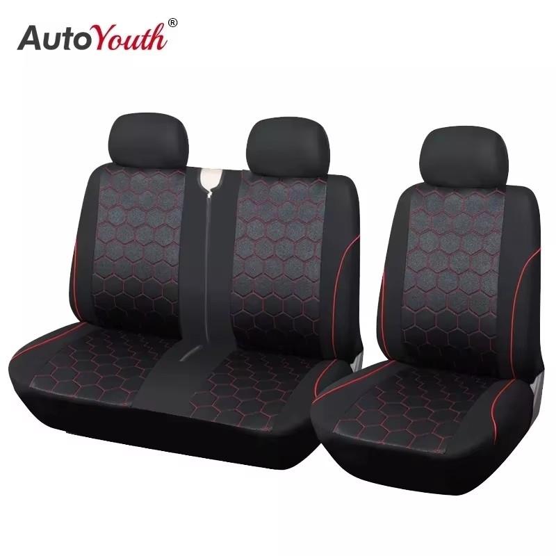 AUTOYOUTH Capa de Assento de Carro e Caminhão Universal 2+1 Capa de Assento de Fibra de Poliéster Durável Estilo Futebol Interior de Carro