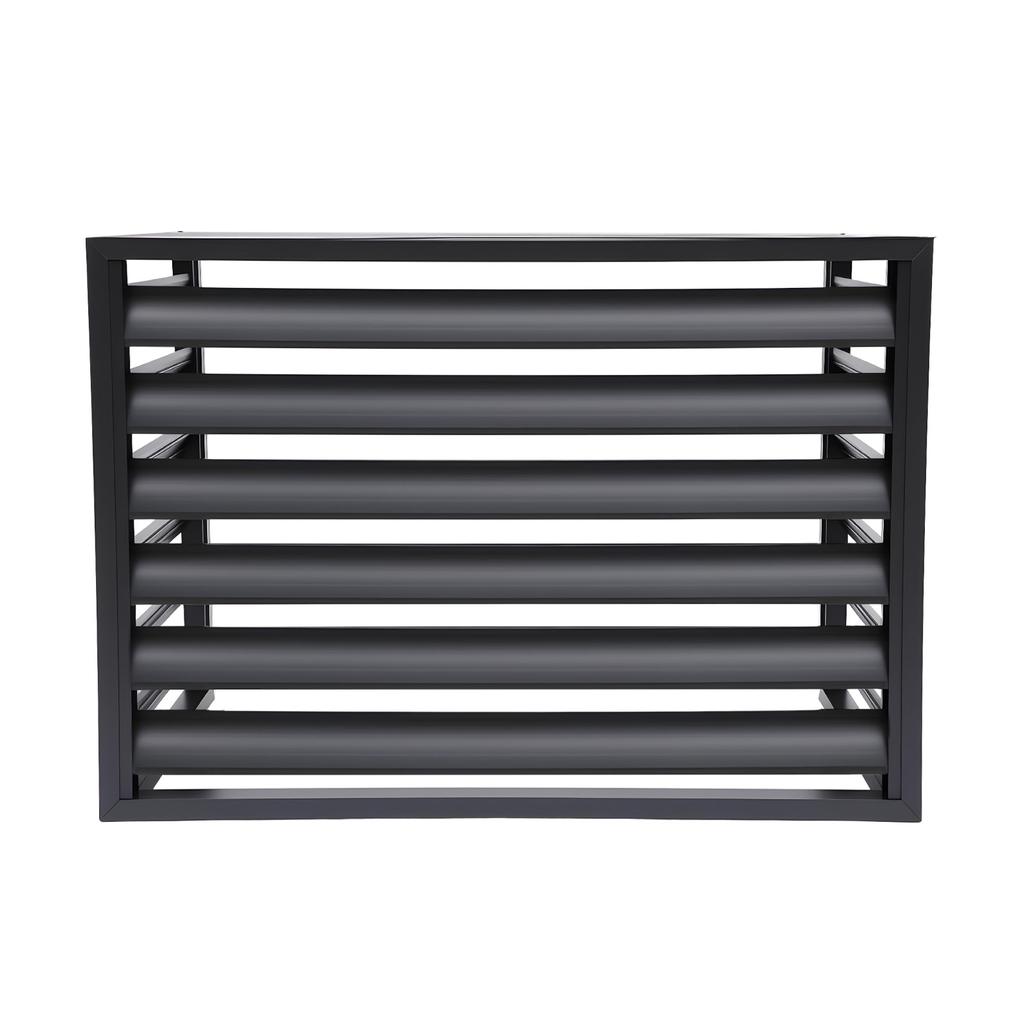 Outdoor Air Conditioner Cover Fence Guard Screen, Dark Grey Aluminum Alloy Privacy Protector for Garden Yard Balcony
