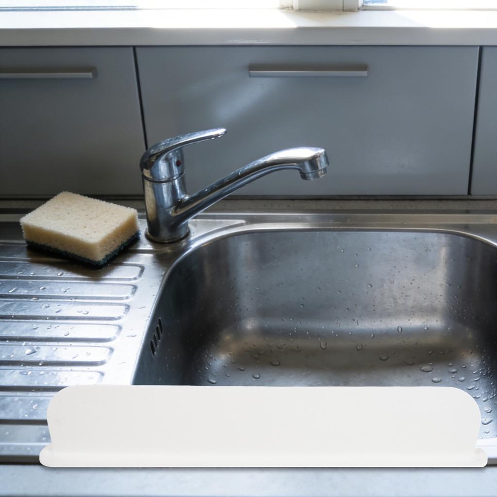 Kitchen Sink Silicone Water Splash Guard Suction Base 19.17x3.54 Inch Flexible Splash Protector Countertop Sink Barrier Water