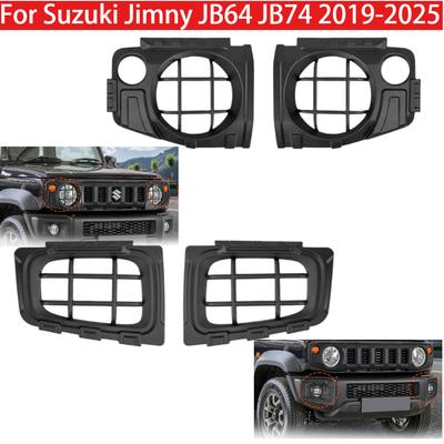 2Pcs/set Front Fog Light Headlight Decoration Cover Frame For Suzuki Jimny JB64 JB74 2019-2025