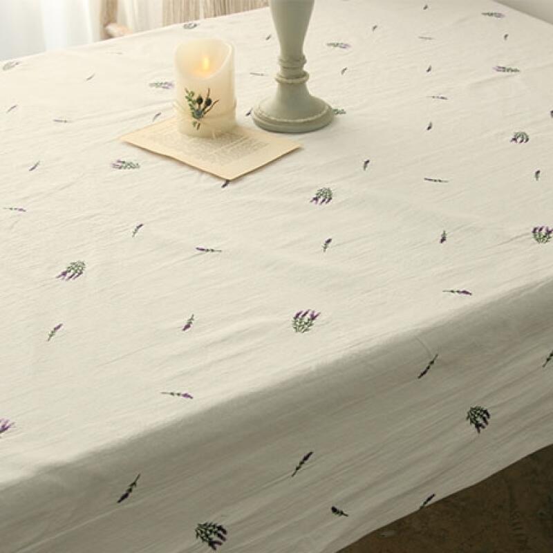 Lavender embroidered tablecloth (rectangular, 6-person) 130x210 Rectangular 6-person (130x210)