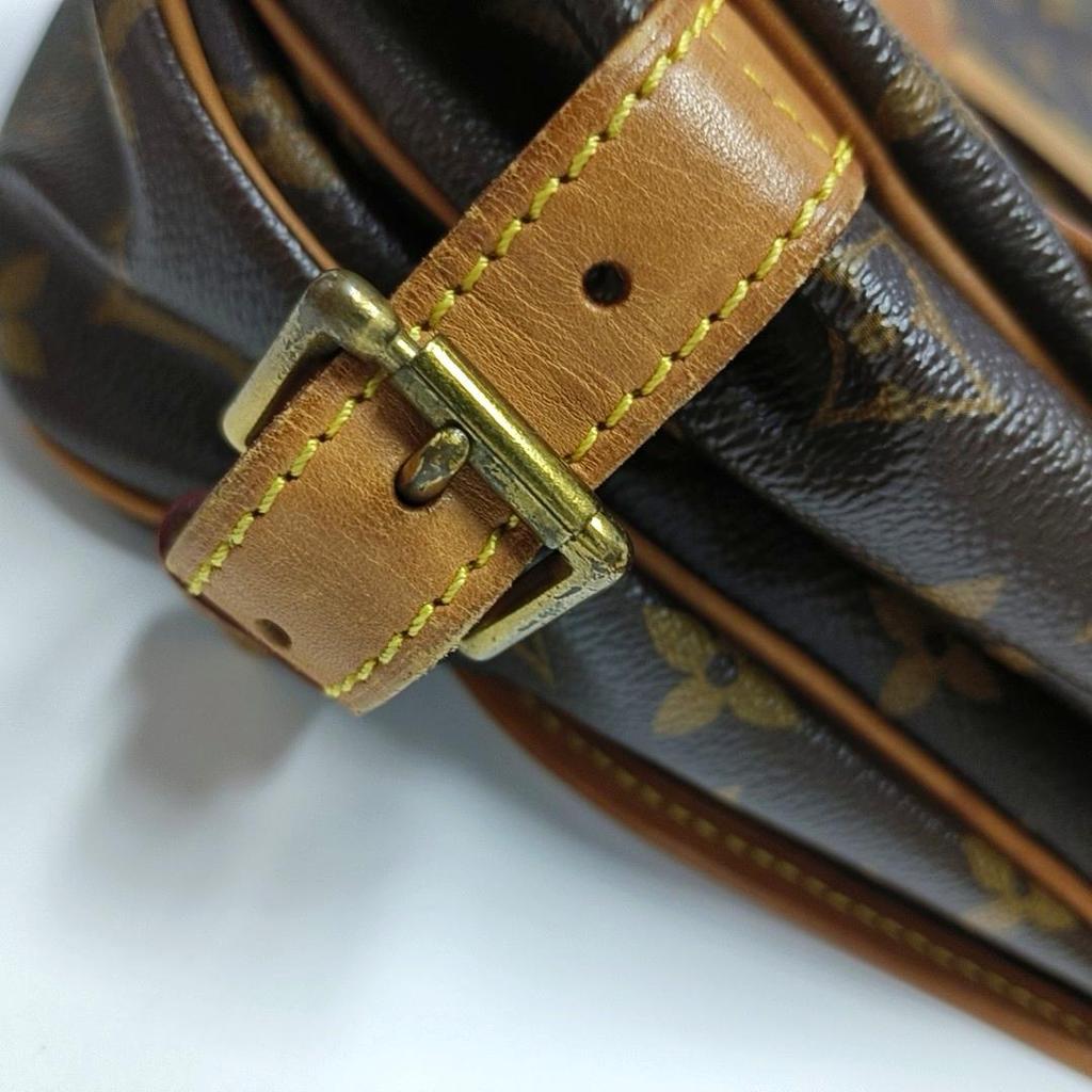 [Pre-Owned] Monogram Saumur 30 Iconic Classic Logo Print Adjustable Shoulder Strap Canvas And Leather Messenger Bag - Fair #Z238QN