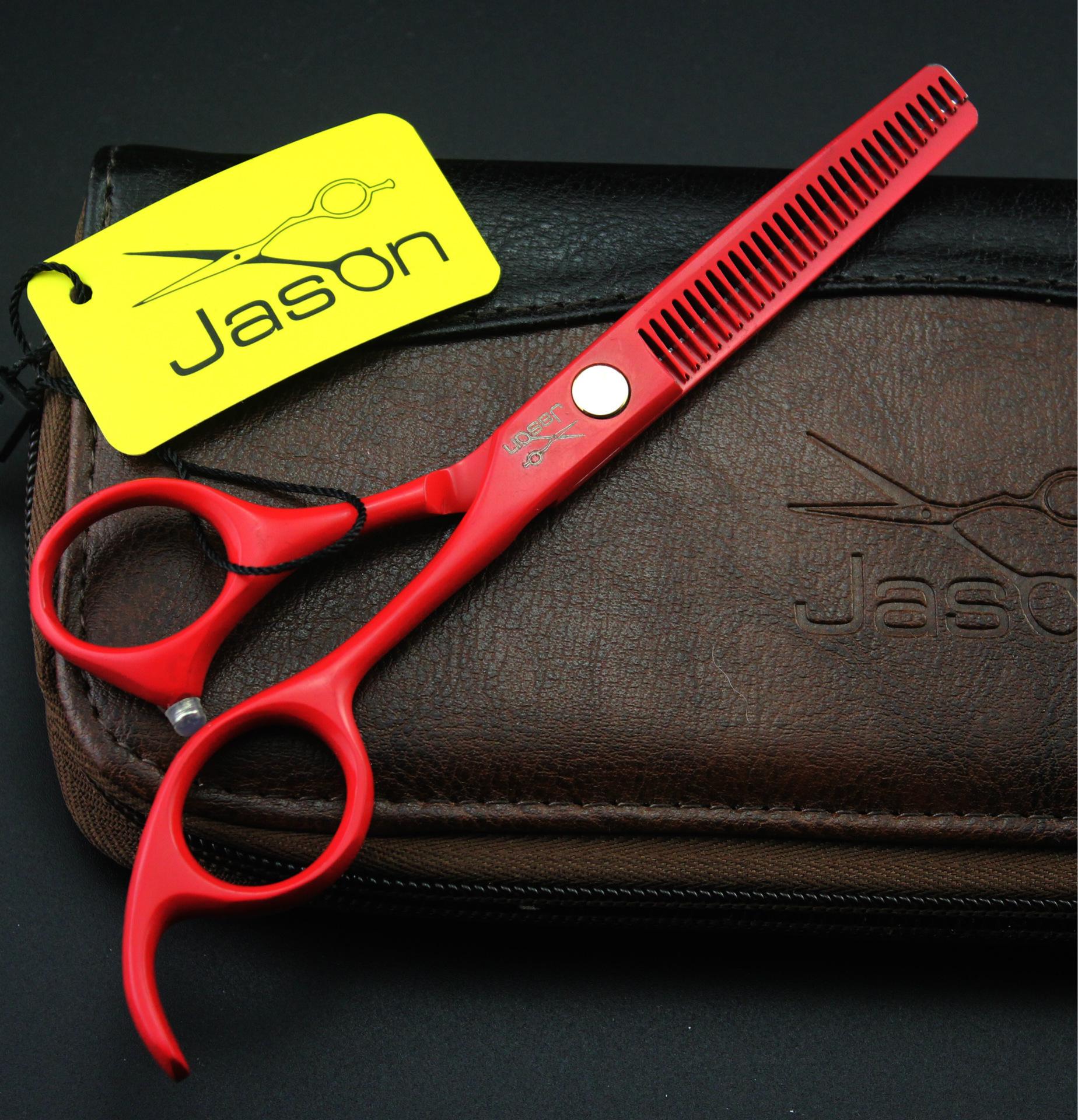 JASON HD-52 Red Professional Hairdressing and Thinning Scissors