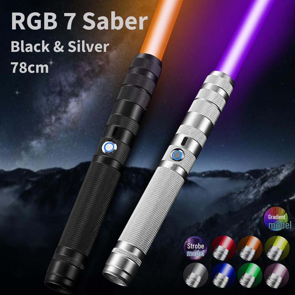 Star Wars RGB lyssabel leketøy - Nybegynnernivå metall lasersverd, Oppladbart, 7-14 farger