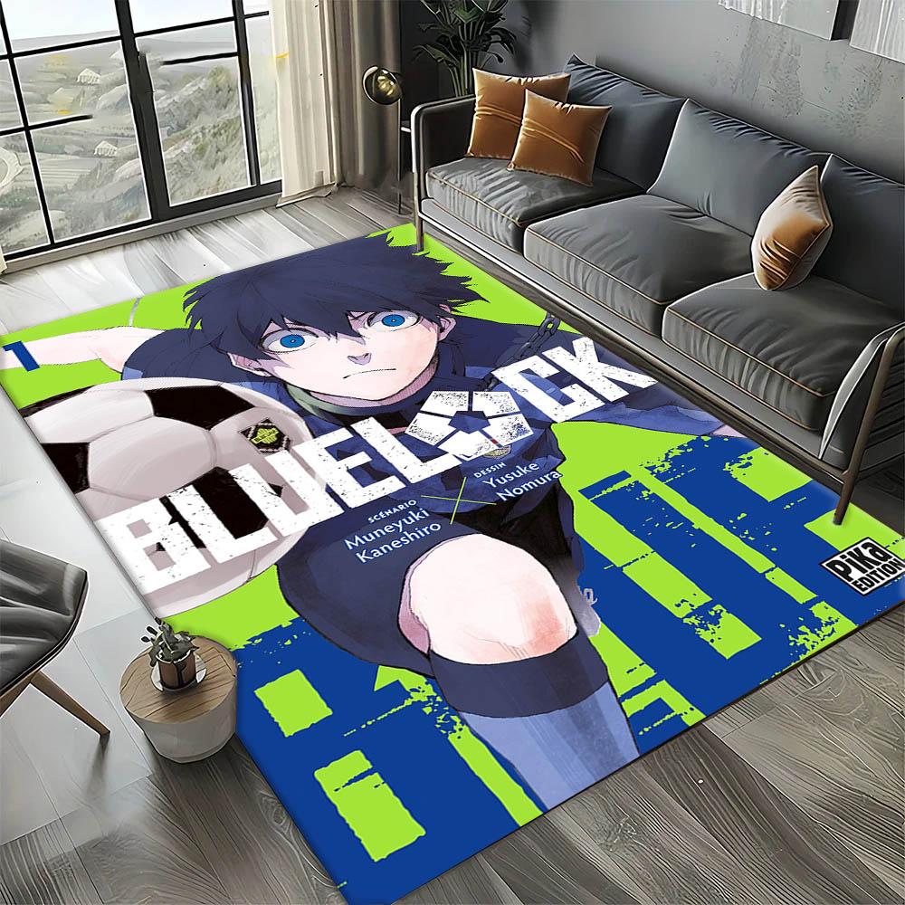 Dywanik Artystyczny 3D B-Blue L-Lock Japońskie Anime do Wystroju Pokoju Kanapy Boże Narodzenie Halloween Prezenty Dywanik do Strefy Gier Mata Podłogowa Antypoślizgowa