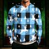 Men's Long Sleeve Hooded Sun Shirt with Christmas Print