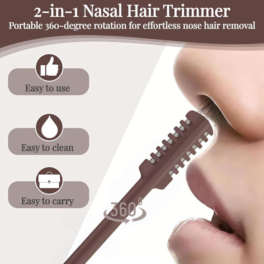 3Pcs/Set Washable Manual Nose Hair Cutter 360° Rotating Hair Removal Tool  Personal Grooming